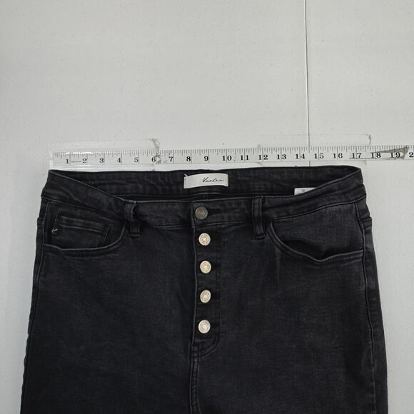Kancan Gris High Rise Super Skinny Jeans button fly black size XL womens 6938 - Picture 3 of 10